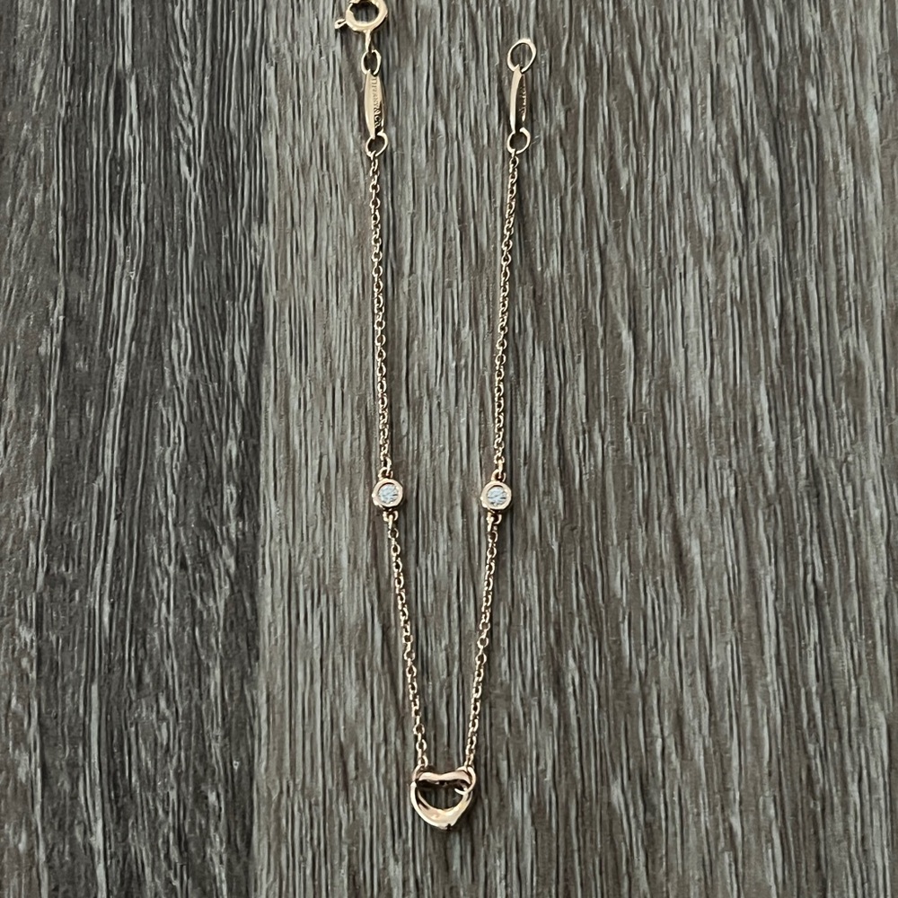 Tiffany & Co. Gold Heart Necklace with Silver Accents
